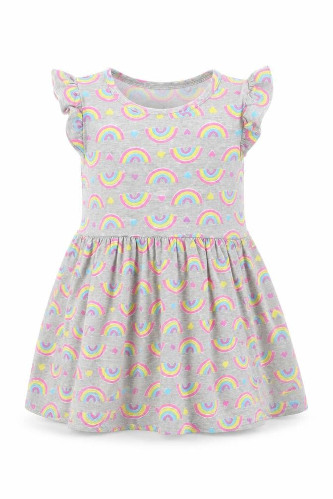 Primark Girls Grey Geometric  T-Shirt Dress  Size 18-24 Months