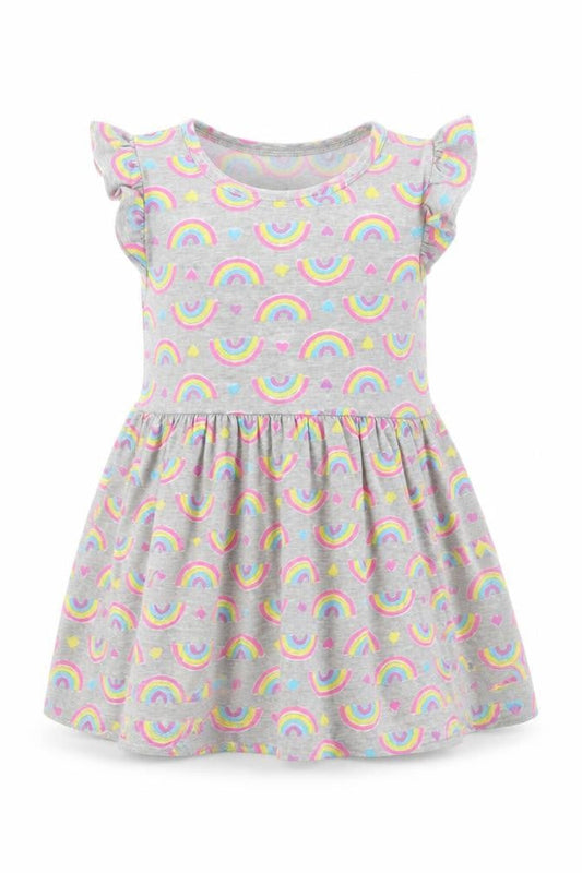 Primark Girls Grey Geometric  T-Shirt Dress  Size 18-24 Months