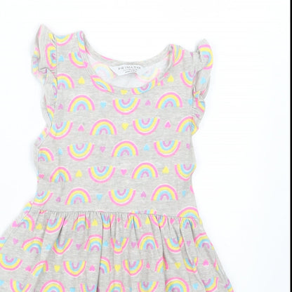 Primark Girls Grey Geometric  T-Shirt Dress  Size 18-24 Months
