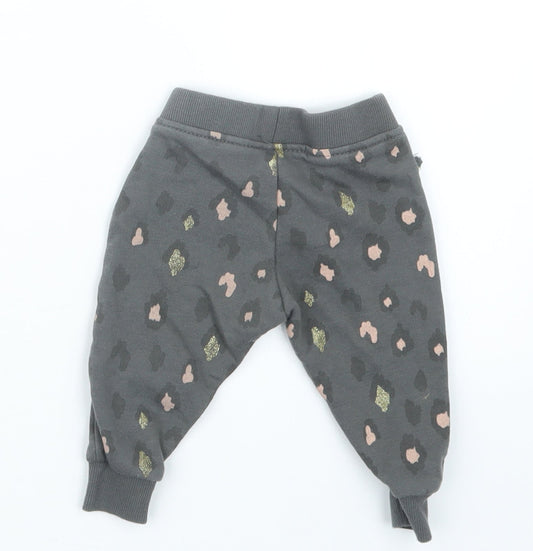 Primark Girls Grey Animal Print  Jogger Trousers Size 3-6 Months