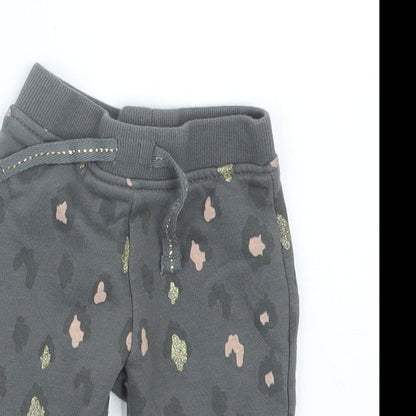 Primark Girls Grey Animal Print  Jogger Trousers Size 3-6 Months