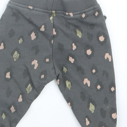 Primark Girls Grey Animal Print  Jogger Trousers Size 3-6 Months