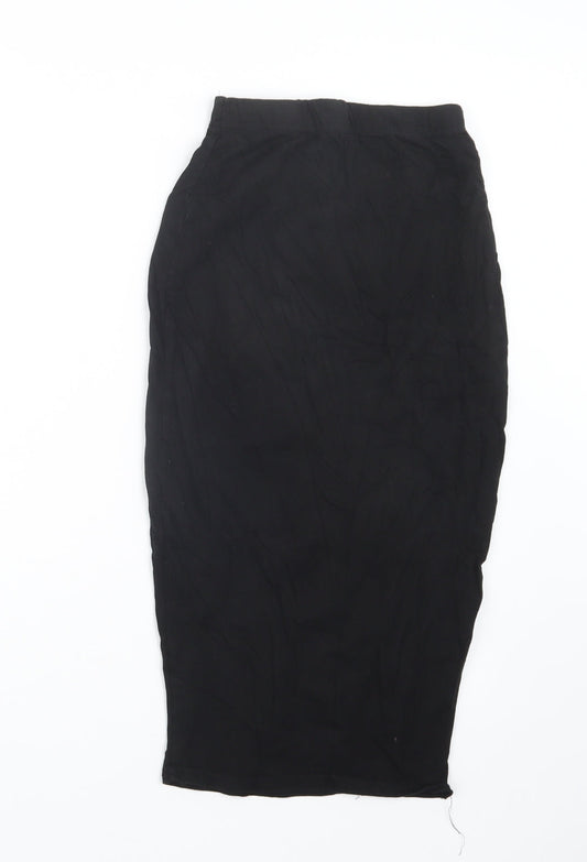 PRETTYLITTLETHING Womens Black   Straight & Pencil Skirt Size 8