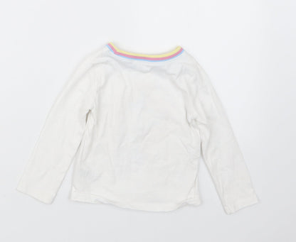 M&Co Girls White   Basic T-Shirt Size 12-18 Months