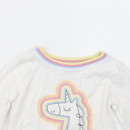 M&Co Girls White   Basic T-Shirt Size 12-18 Months