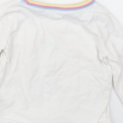 M&Co Girls White   Basic T-Shirt Size 12-18 Months
