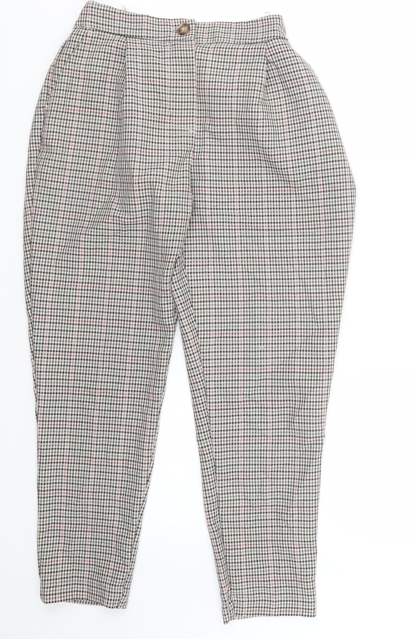 New Look Womens Black Houndstooth  Trousers  Size 10 L23.5 in