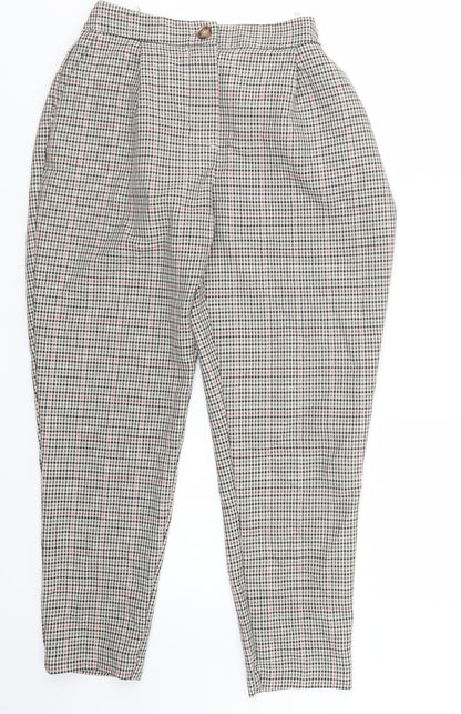 New Look Womens Black Houndstooth  Trousers  Size 10 L23.5 in