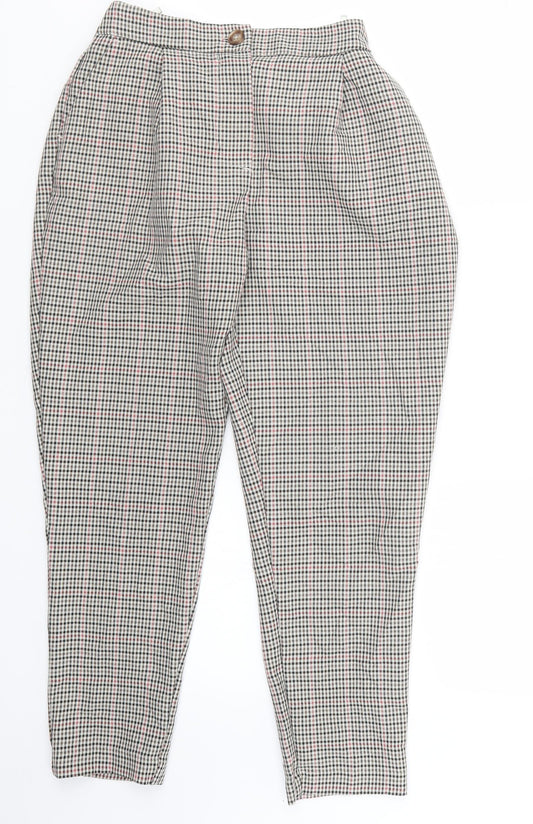 New Look Womens Black Houndstooth  Trousers  Size 10 L23.5 in