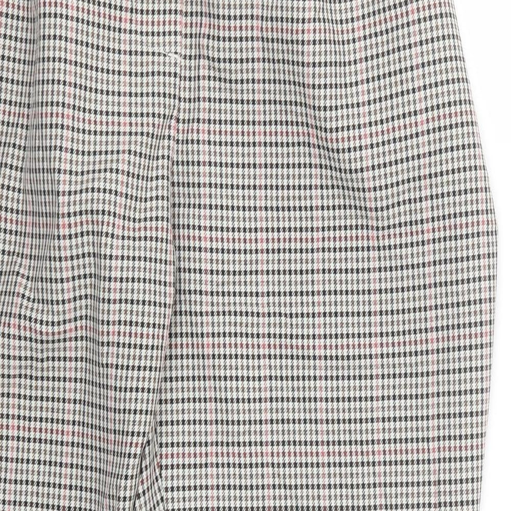 New Look Womens Black Houndstooth  Trousers  Size 10 L23.5 in