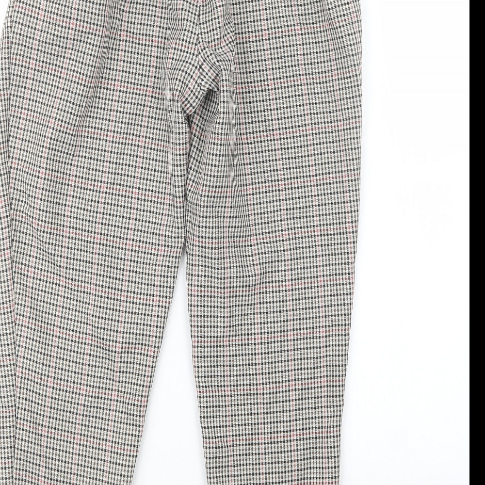 New Look Womens Black Houndstooth  Trousers  Size 10 L23.5 in