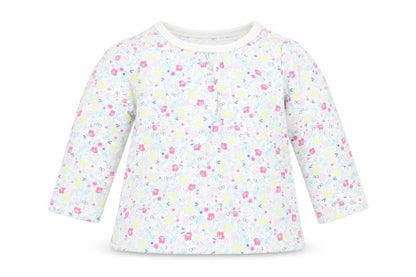 Tu Girls Blue Floral  Basic T-Shirt Size 0-3 Months