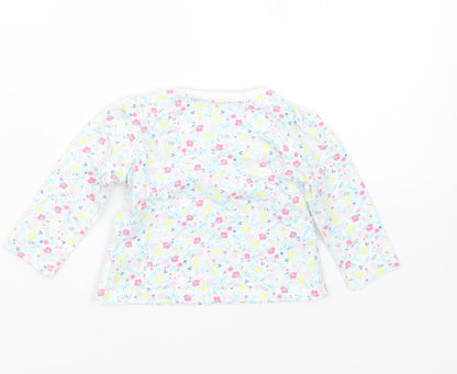 TU Girls Blue Floral  Basic T-Shirt Size 0-3 Months