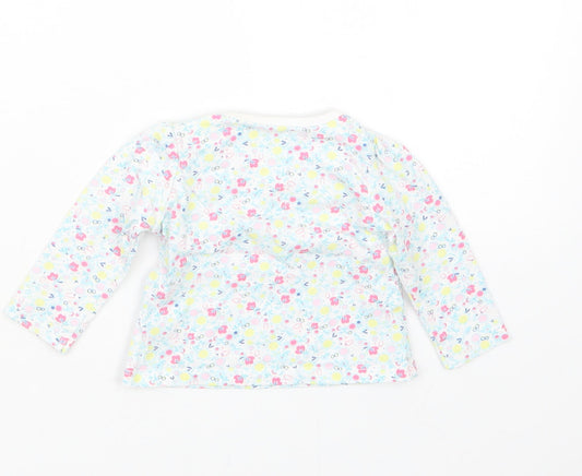 TU Girls Blue Floral  Basic T-Shirt Size 0-3 Months
