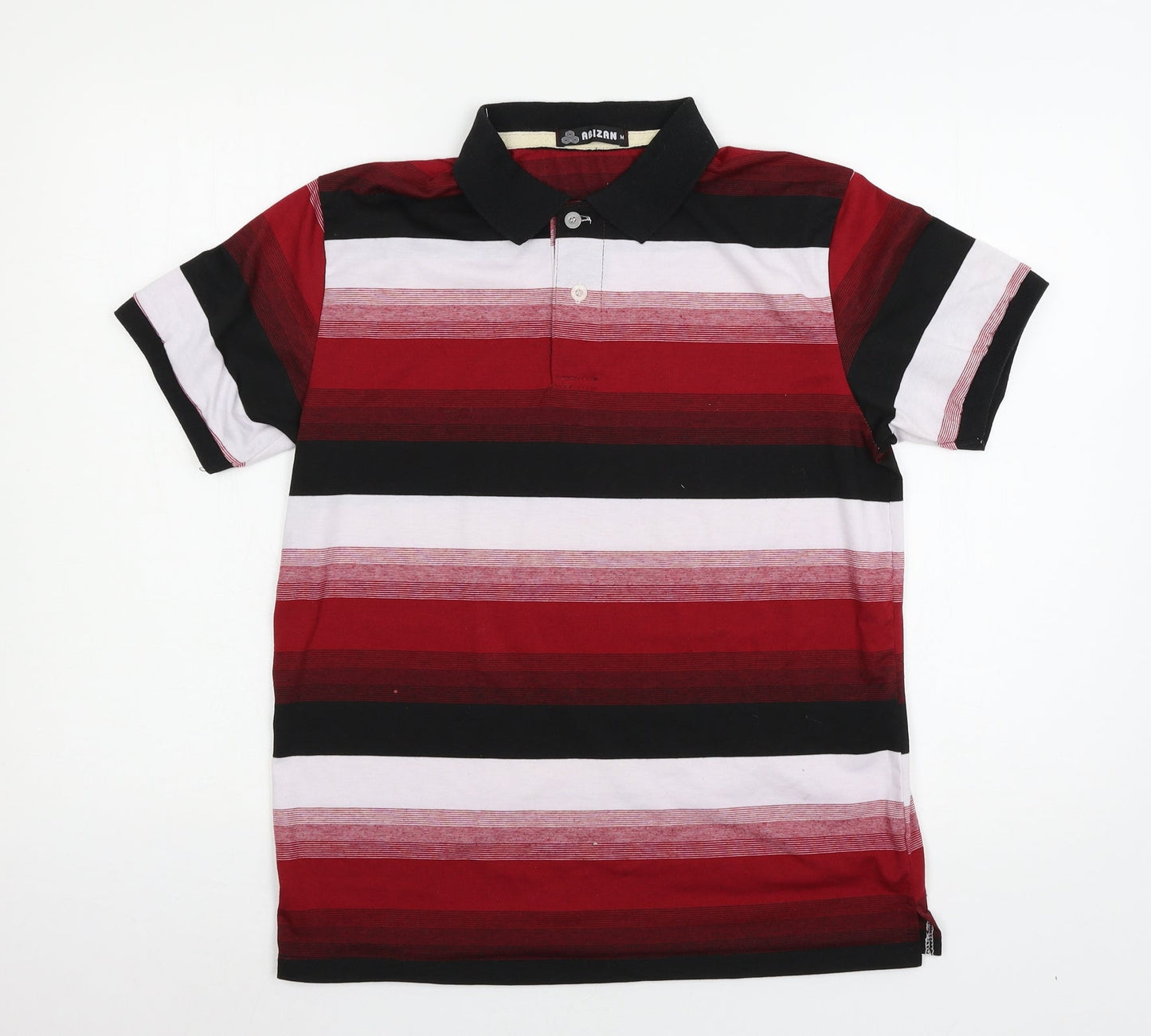 Abizan Mens Red Striped Jersey  Polo Size M