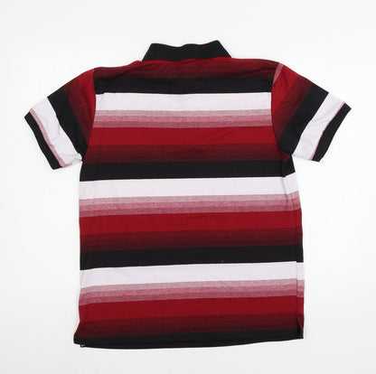 Abizan Mens Red Striped Jersey  Polo Size M