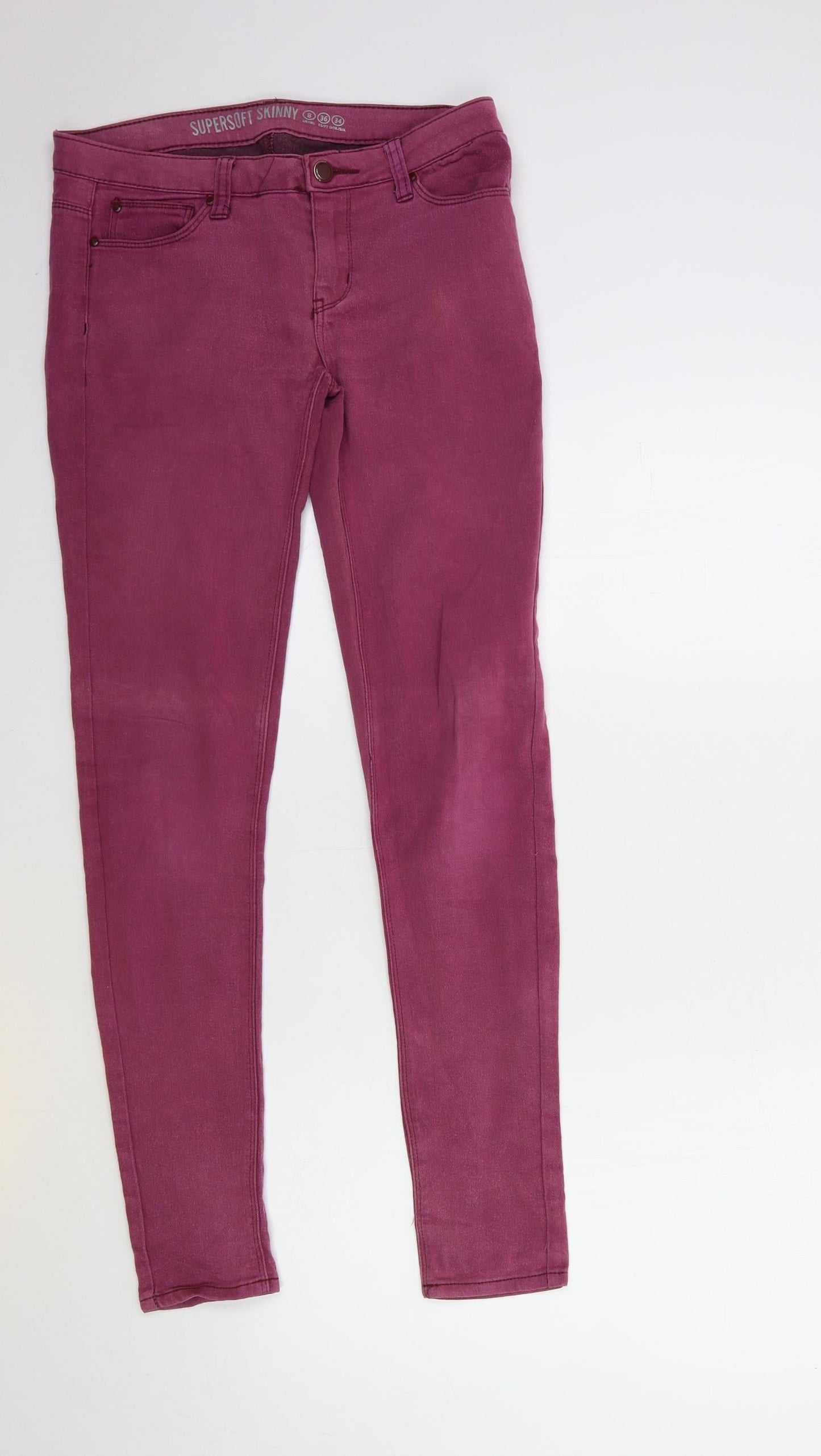 Denim & Co. Womens Purple  Denim Skinny Jeans Size 8 L30 in