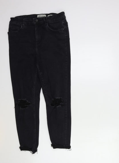 New Look Womens Black  Denim Skinny Jeans Size 12 L25 in