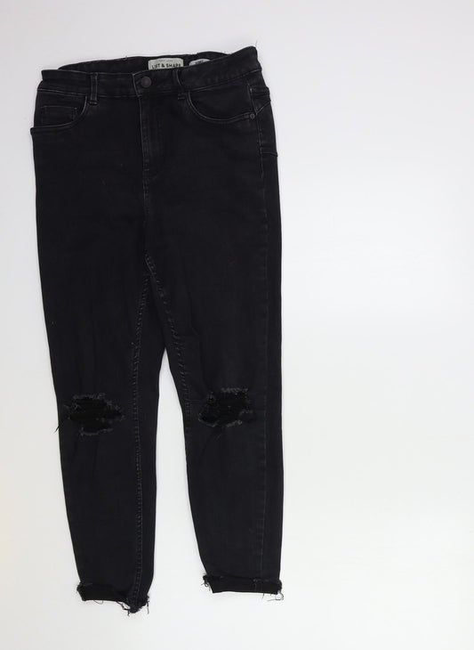 New Look Womens Black  Denim Skinny Jeans Size 12 L25 in