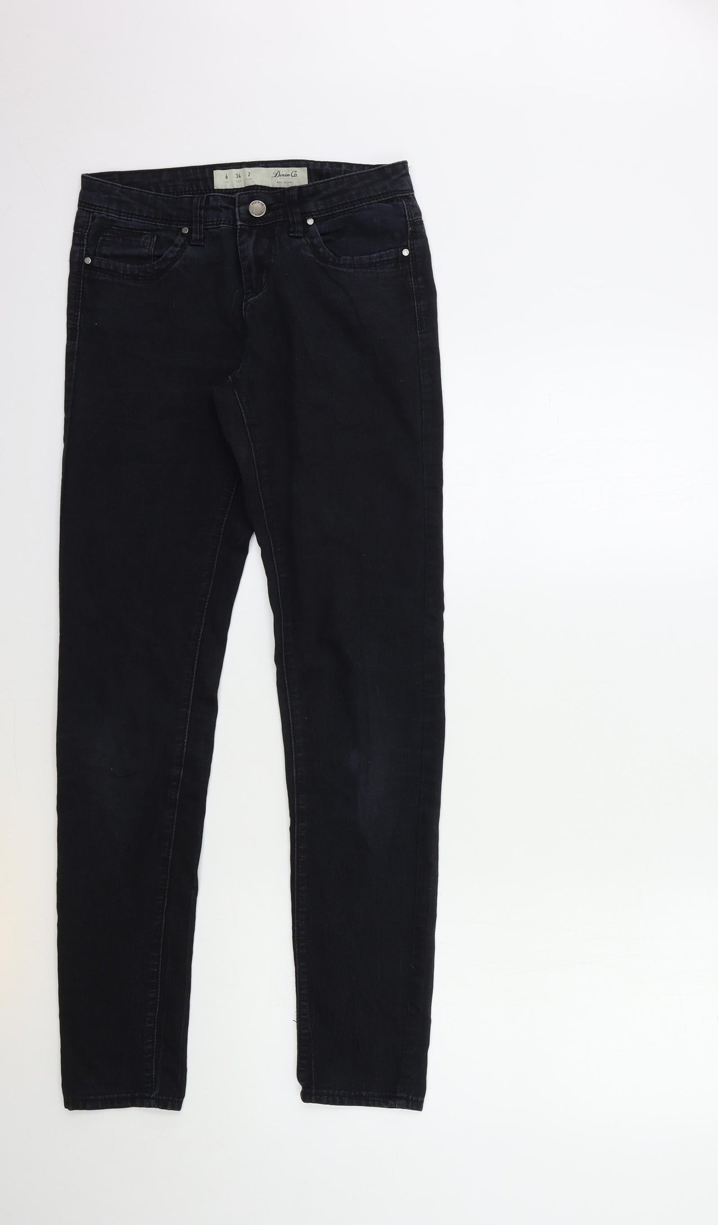 Denim & Co. Womens Black  Denim Skinny Jeans Size 6 L31 in