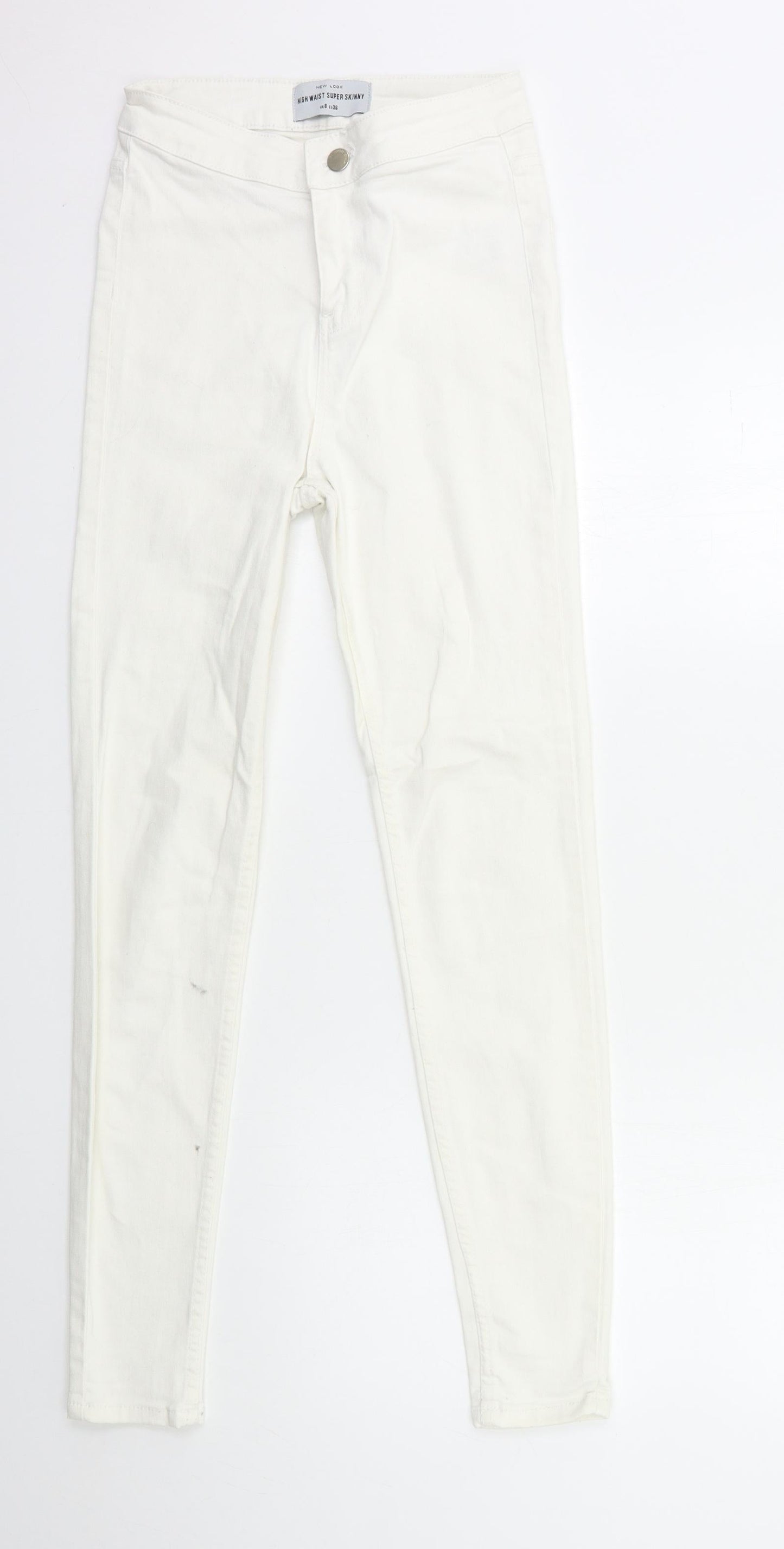 New Look Womens White  Denim Skinny Jeans Size 8 L28 in