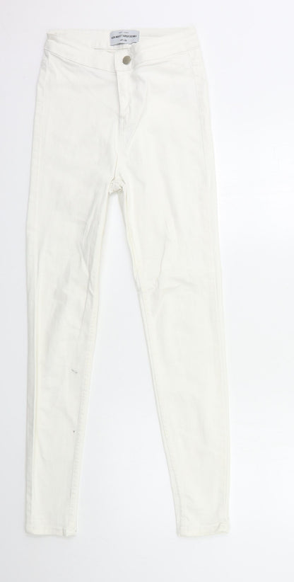 New Look Womens White  Denim Skinny Jeans Size 8 L28 in