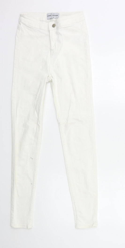 New Look Womens White  Denim Skinny Jeans Size 8 L28 in