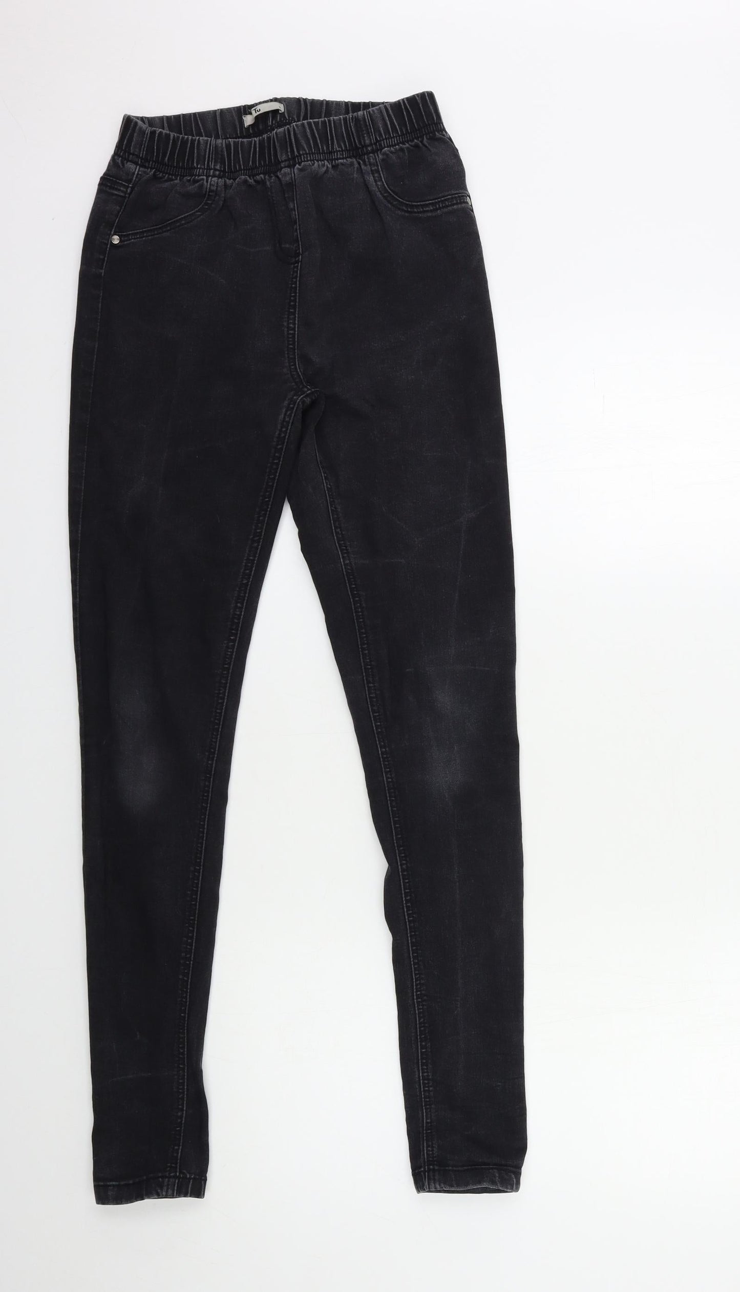 TU Womens Black  Denim Jegging Jeans Size 8 L30 in