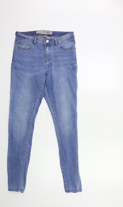 Denim & Co. Womens Blue  Denim Skinny Jeans Size 10 L31 in
