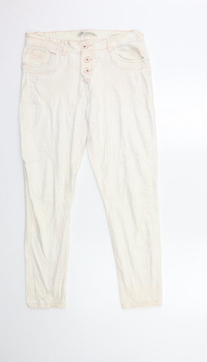 Womens UK Size 10 Preworn Regular Fit Skinny Pink Jeans