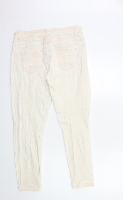 Womens UK Size 10 Preworn Regular Fit Skinny Pink Jeans