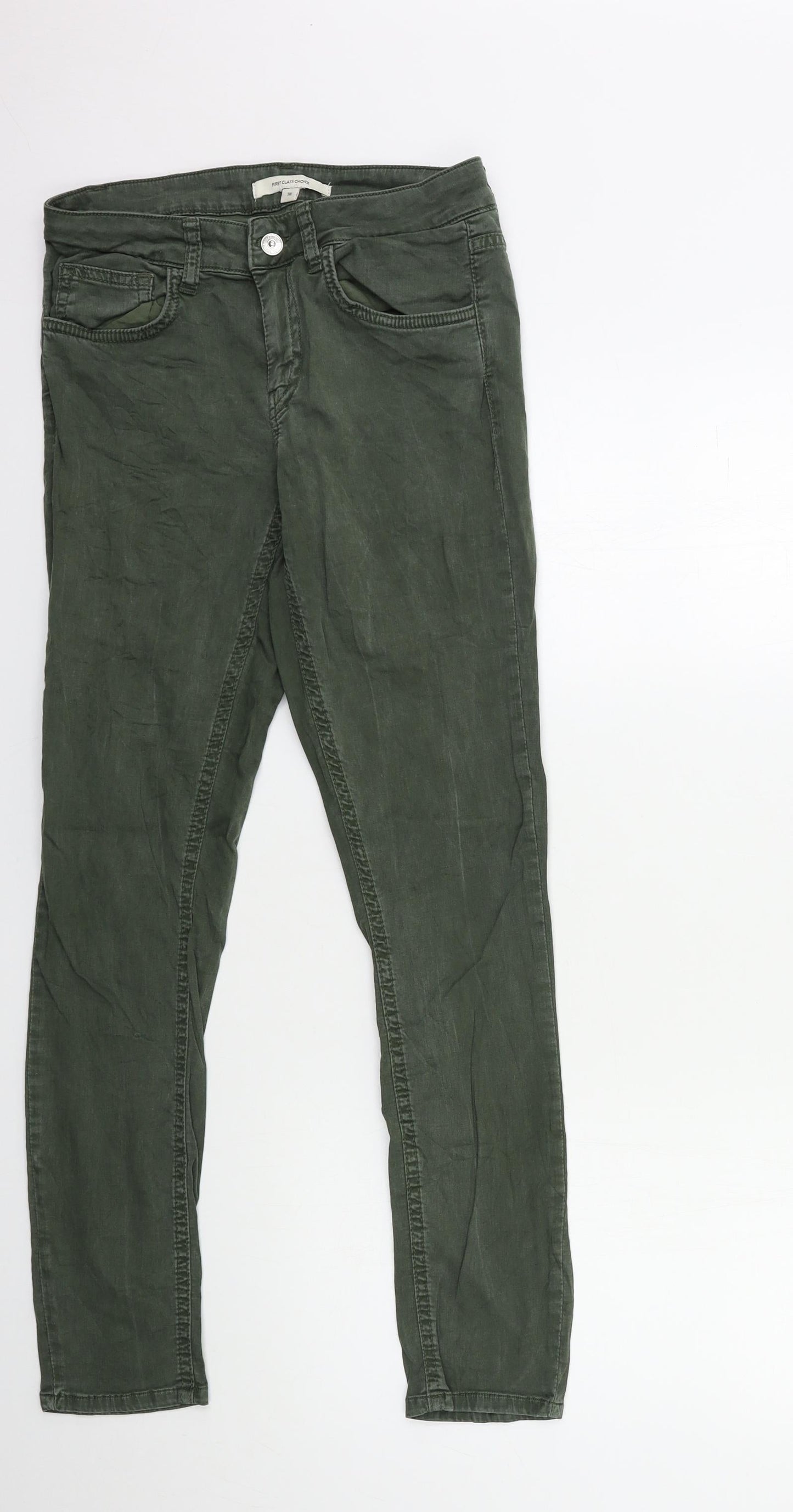 First Choice Womens Green  Denim Skinny Jeans Size 10 L28 in
