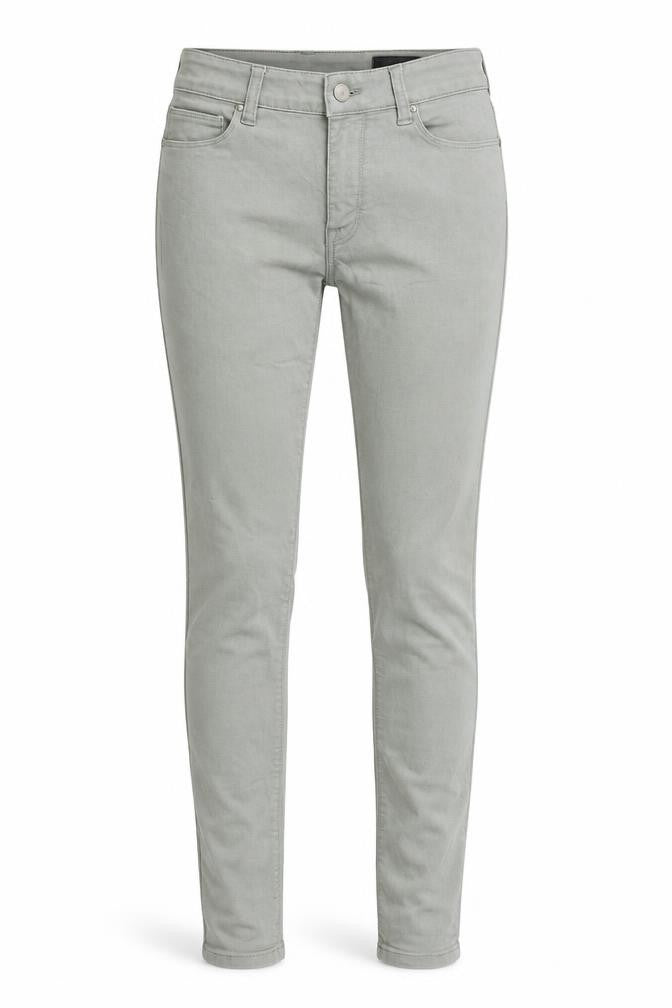Front view of ASOS women’s grey denim skinny jeans, size UK 26, in, 29-inch leg