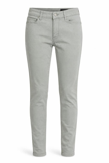 Front view of ASOS women’s grey denim skinny jeans, size UK 26, in, 29-inch leg