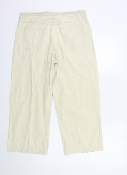 Womens UK Size 32 in Preworn Regular Fit Cropped Beige Trousers