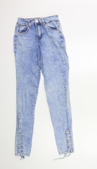 Womens UK Size 10 Miss Rj Regular Fit Skinny Blue Jeans