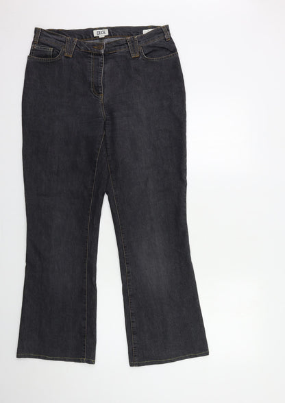 Womens UK Size 33 in Cecil Regular Fit Bootcut Black Jeans
