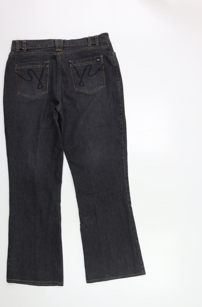 Womens UK Size 33 in Cecil Regular Fit Bootcut Black Jeans