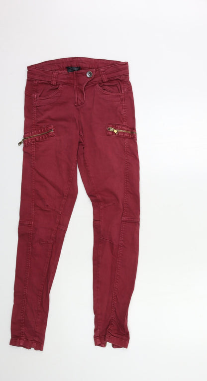 Topshop Womens Red  Denim Skinny Jeans Size 6 L29 in