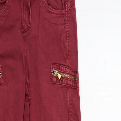 Topshop Womens Red  Denim Skinny Jeans Size 6 L29 in