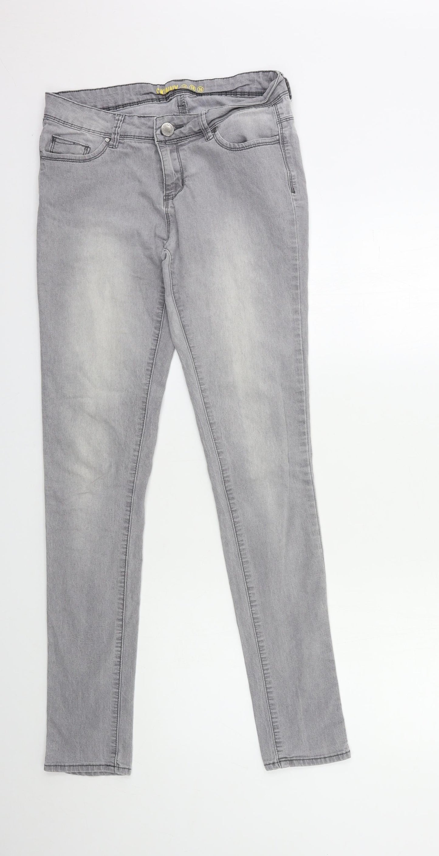 Denim & Co. Womens Grey  Denim Skinny Jeans Size 10 L31 in