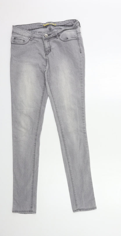 Denim & Co. Womens Grey  Denim Skinny Jeans Size 10 L31 in