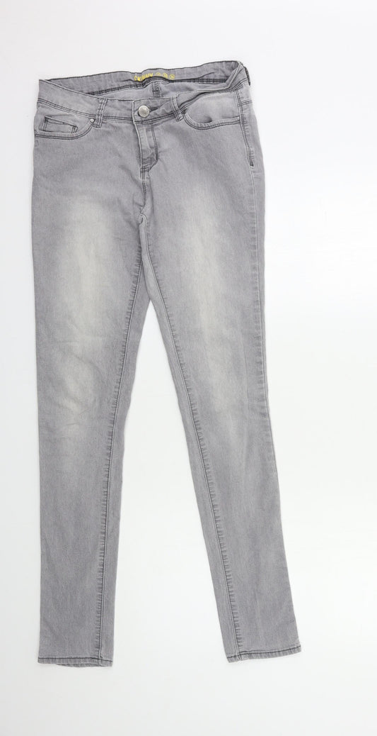 Denim & Co. Womens Grey  Denim Skinny Jeans Size 10 L31 in