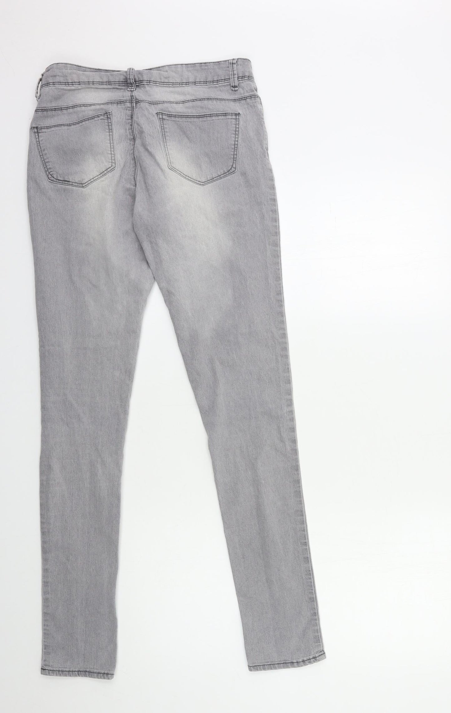 Denim & Co. Womens Grey  Denim Skinny Jeans Size 10 L31 in