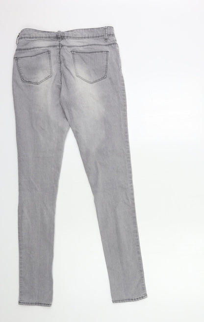 Denim & Co. Womens Grey  Denim Skinny Jeans Size 10 L31 in