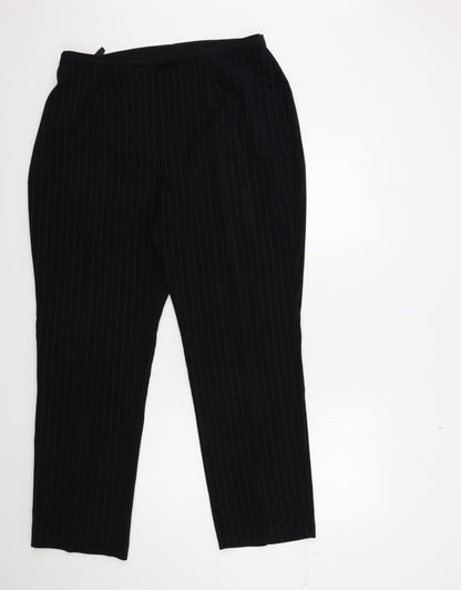 Womens UK Size 18 Etam Regular Fit  Black Trousers