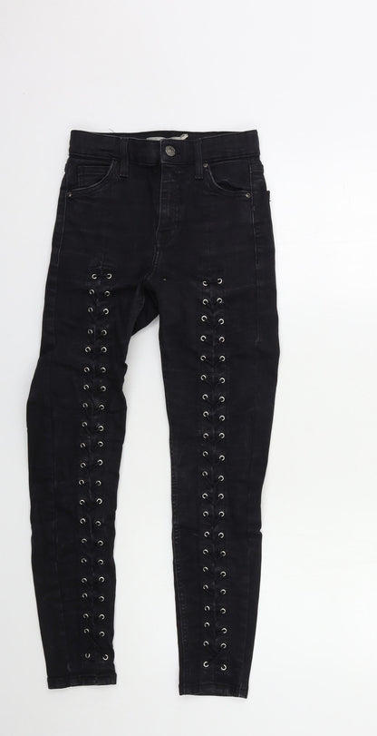 Topshop Womens Black  Denim Skinny Jeans Size 25 in L30 in
