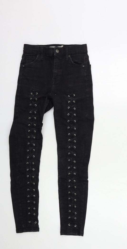 Topshop Womens Black  Denim Skinny Jeans Size 25 in L30 in