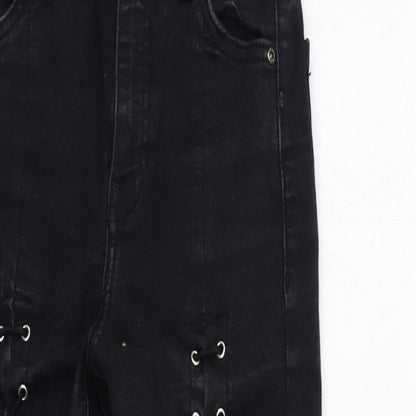 Topshop Womens Black  Denim Skinny Jeans Size 25 in L30 in