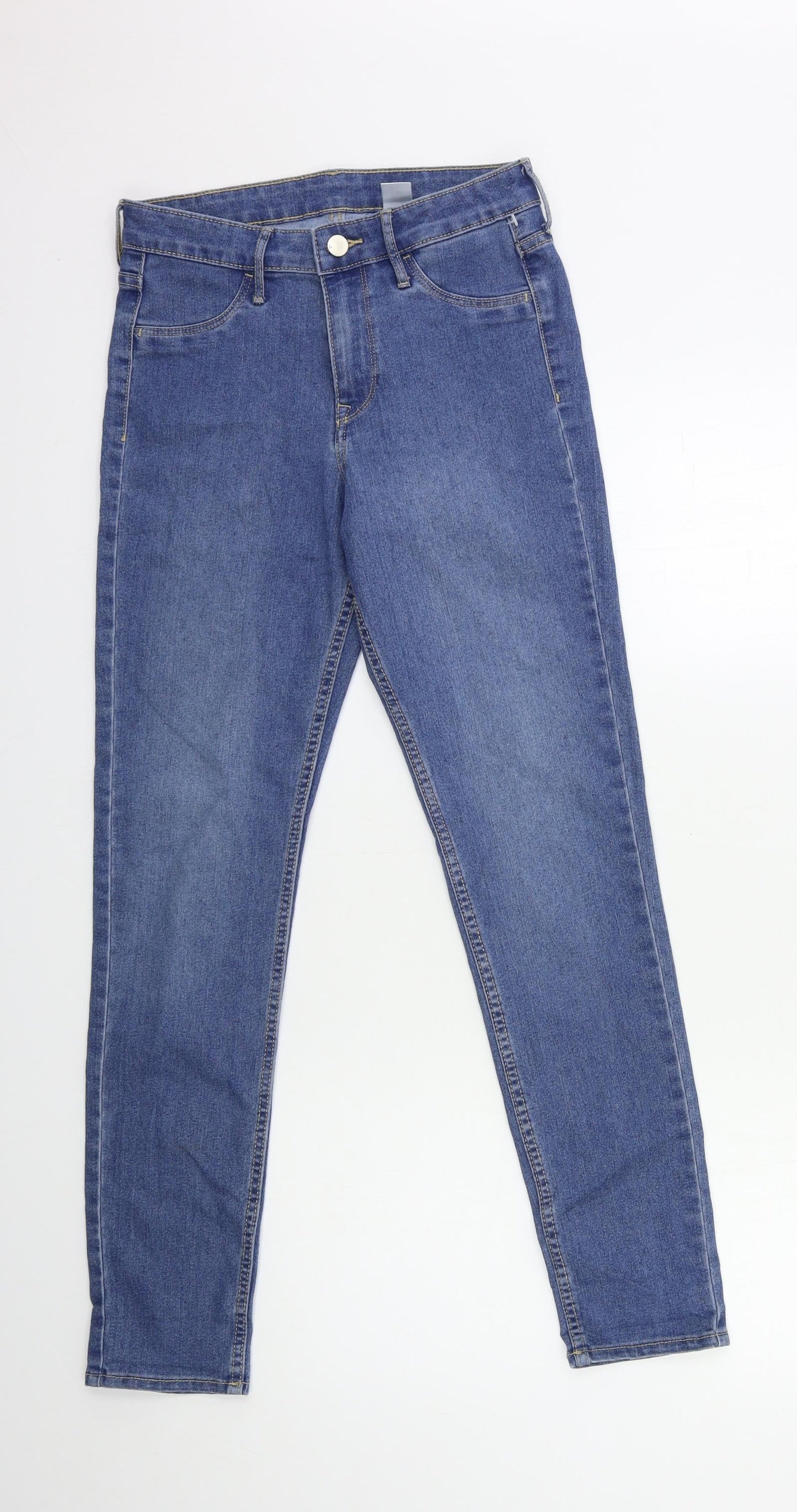 Womens UK Size 27 in H&M Regular Fit Skinny Blue Jeans